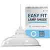 LEDSone Vintage Industrial Pendant Light Easy Fit with Metal Lampshade with Reduction Plate (E27) for Bedroom Living Room (Bianco)