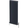 Monster Shop Radiatore Termosifone a 3 Colonne 1800mm x 472mm Moderno Centralizzato Grigio antracite in Acciaio Inox Verticale a Parete Cucina Soggiorno Bagno Kit di Fissaggio e Spazzola Inclusi
