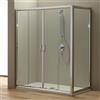 Kiamami Valentina Box Doccia 180x80 Cm Grande Con Lato Fisso Salvaspazio In Cristallo Trasparente 6mm E Profili In Alluminio Cromato, Porta Scorrevole Per Sostituzione Vasca