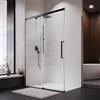 Parama Box Doccia Angolare 70x130 cm Apertura Scorrevole Vetro Temperato 8mm Anticalcare Installazione Reversibile Profili In Alluminio Nero Opaco