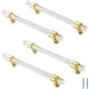 PIYYQNY Maniglie Per Cassetti 4 Pezzi Maniglia Per Mobile In Cristallo Trasparente Per Camera Da Letto Ideale Per Cucina Cassetti Di Toeletta Ante Di Mobili Mobili Da Bagno(Oro Centro Fori 320mm)