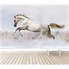 XLMING 3D Murale Salto Bianco Cavallo Hotel Soggiorno Divano Tv Parete Camera Da Letto Dei Bambini Carta Da Para Carta Da Parati Murales Poster Murale Soggiorno Camera Letto Minimalista Sfondo-200cm×140cm