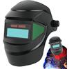 Quzente Casco di saldatura Auto Darkening, Maschera di saldatura regolabile, True Color Auto Darkening WeldingHelmets, Maschera per saldatore ad ampia ombra, Cappuccio di protezione per gli occhi di rotazione