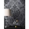 Newroom Design Newroom Carta da Parati TNT Nera Ornamentale Barocco Soggiorno