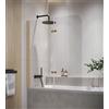 Badplaats B.V. Pannello doccia Austin 120 x 140 cm - Dorato - Schermo da bagno girevole 5 mm di spessore - Vetro di sicurezza e Anticalcare