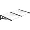 vidaXL Tettoia per Porta Nero e Trasparente 152,5x90 cm Policarbonato, pensilina per porta, pensilina per porta posteriore, tenda da sole