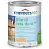 Remmers Olio di cera dura eco incolore, 0,75 litri, olio di cera dura per interno, a base di oli naturali, colorante, olio e sigillante ceroso in un solo prodotto, sostenibile, vegano