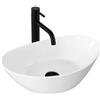 Rea - Lavabo Da Appoggio Kate 45, Per Bagno, Ceramica, Ideale Come Lavabo O Lavamani Per Wc, Design Unico (Bianco)