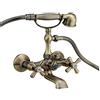 Capaldo Bronzo Flessibile per Vasca da Bagno, Kit di Accessori, 2 Attacchi (uno Conico), Montaggio a Parete, Bronzo Sfumato