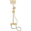 MccoMMon Sistemi doccia, rubinetti doccia, set doccia, rubinetti doccia sistemi doccia in oro spazzolato e acciaio inossidabile, soffione vintage per doccia con doccetta a mano, colonne doccia miscelatori