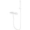 panfudongk Rubinetto per vasca da bagno, rubinetto per vasca da bagno, miscelatore per vasca da bagno, bianco cascata doccia - montaggio a parete con tubo in acciaio inox 304