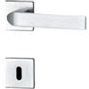Ghidini Maniglia per porte interne CARTER, zama, in diverse finiture, con rosetta quadrata 50x50x5 mm e bocchetta foro CHIAVE, adatta per porte con spessore di 38-42mm (ZCS)