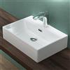 Mai & Mai Lavabo da Appoggio 51x36x13cm, Lavabo Bagno Sospeso Lavandino Bagno Brüssel206 in Ceramica con Nano Rivestimenti inclusi, Bianco