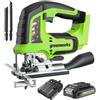 Greenworks Greenworaks 24V Seghetto alternativo, (batterie da 2ah, motore brushless, 3000 SPM, angolo di taglio di 45 gradi)