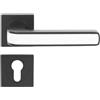 domino AXE-QR AXE-QR - Maniglia per porta a cilindro profilato, per porta di stanza, ufficio, cantina e porta interna, in alluminio, nero/bianco