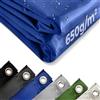 Jago® Telo Impermeabile - 5 x 8 m, PVC 650 g/m², Impermeabile, Antipioggia, con Occhielli, Blu - Telo Copritutto Occhiellato, Copertura, Telone Protettivo da Esterno, Legna, Campeggio