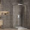 IXBOX SHOWER WET FOR FUN Box Doccia Angolo Cabina Doccia Apertura Ante Scorrevoli Dafne Regolabile Vetro Temperato Spessore 6 mm (77-79x97-99x cm H195, Vetro Temperato Trasparente)