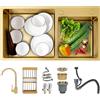 Generic Lavello Cucina 75x40cm, Lavello da Cucina Oro,Lavello Acciaio Inox 201,Lavello Cucina con Scolapiatti e Sifone,Lavello da Cucina,2 Lavello Da Incasso Lavello Da Incasso