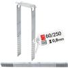 Lun Fix Gancio diretto 60/250 mm per cartongesso, staffa soffitto CD 60/27, supporto profilo, gancio a U acciaio 0,8 mm, montaggio preciso, 100 pezzi