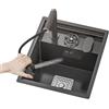 Btsunotr Lavello singolo nero per cucina, bar, salvaspazio, invisibile, per camper RV, vasca singola con coperchio, piccolo lavello a sifone integrato, rubinetto multifunzione in acciaio inox (2, 45 * 50 * 22