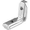 Walfront 10Pz T Slot Profilo in Alluminio con Staffe a Forma di L in Acciaio al Carbonio Connettore d'Angolo Interno 90 Gradi Tono d'Argento (EU-3030)