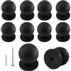 AUXBC 10 pomelli rotondi neri opachi per armadietti, 2,5 cm di diametro, rotondi in lega di alluminio, pomelli moderni per cassettiera da cucina