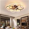 HYKISS LED Dimmerabile Plafoniera Con Telecomando,72W Moderno Spirale Tipo Di Fiore Lampada Da Soffitto Alluminio Acrilico Lampadario Soggiorno Camere Ufficio Illuminazione Ø60CM,(3000K-6000K),Marrone