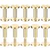 QUARKZMAN 10pz Viti Chicago in Ottone 4x12x10mm Artigianale in Pelle | Fissaggio Rivetti Borchie Chiodi Vite a Testa Piatta Struttura Floreale Cinturino da Cintura, Fai-Da-Te