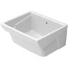 Inbagno Pilozzo Lavatoio 75x61 Cm Da Appoggio Con Vasca In Ceramica Bianca Lucida Linea Messico, Completo Di Foro Troppo Pieno