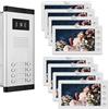 ANJIELO SMART Sistema citofonico di appartamento cablato, 2/3/4/5/6/8/10/12 unità da 7 pollici Monitor Video Door Phone Kit, Indoor Outdoor Video Doorbell, One Key Unlock (1 Campanello + 8 Monitor)