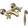 vetrinein rete Vetrineinrete® Rubinetto per bagno miscelatore doppio comando lavabo bidet vasca doccia in ottone bronzo opaco (Vasca) D3
