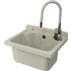 Granitan Set Lavandino + Sifone + Rubinetto - Lavatoio da Esterno 42x 34x24 cm - Lavandino esterno per lavanderia, garage, giardino - Lavabo Resistente agli acidi e alle sostanze chimiche - Beige - Granitan