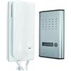 WEB world electronic business Kit Citofono Monofamiliare Completo Posto Esterno Alluminio e Interno Bianco Apriporta Cancello 220V - Grigio Satinato