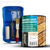 JOVIRA PINTURAS - 750 ml - Impregnante legno, Lasur idrorepellente protettivo satinato all'acqua e kit con minicubo, rullo di schiuma, bastone e pennello (750 ml, Incolore + kit Vernice-Lasur) A-45-K