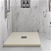 Yellowshop - Piatto doccia quadrato marmoresina 80x80 o 90x90 cm h 2,5 cm HEAVY Sabbia con sifone, piletta e copripiletta inox (Cm 80x80)