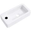 Mai & Mai Lavabo Bagno Sospeso 37.5X18X8.8cm, Lavandino Bagno Rettagolare in Ceramica Nano Rivestimenti Inclusi Bianca Brüssel3053R