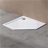 doporro Piatto Doccia con Piletta, Piatto Doccia Faro5W in Acrilico Bianco incl. Piletta di Scarico (AL02), Forma:Pentagonale, Dimensione: 80x80x4cm