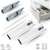 INDAUX CASSETTO in KIT Ad Estrazione Totale per Ambiente Camera Bagno Cucina Ufficio - Nuovo Design SLIM, Portata 40kg, Guide Sincronizzate (H 170mm - P 450mm Bianco)