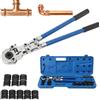 ECUTEE Pinza per Serra Multistrato, Pinza a Pressa Professionale con Profilo a V e TH, Testa Rotante a 360 °, Pressatrice Tubi Manuale per Tubi in Rame, Alluminio,Pex, Tubo in Acciaio Inox Sottile