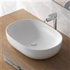 Inbagno Lavabo Da Appoggio Ovale 60x41 Cm Dal Design Moderno In Ceramica Bianca Opaca Linea Tokyo