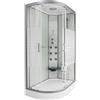 HOME DELUXE - doccia completa BIANCO PERLA - dimensioni 120 x 80 cm sinistra - inclusa doccia a pioggia, radio e accessori I Tempio doccia doccia già pronta, doccia, tempio doccia
