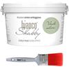 bianco Shabby CHALK PAINT Verde Salvia & PENNELLO - Pittura Shabby Chic Vintage EXTRA OPACA (2,5 Litri) + 1 Pennello (50 mm)
