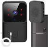 GENERICO Campanello Per Fotocamera Wireless, Videocamera Di Sicurezza Ad Anello Video Con Batteria Di Lunga Durata Per Casa, Villa, Hotel, Uffici, Nero