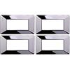 ZOREI 4 Pezzi Placche Compatibile Con Vimar Plana, Placche In Plastica (4 Posti/Moduli,Cromato Lucido)