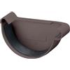 INEFA Testata per grondaia, semicircolare, in PVC 125mm, destra, marrone scuro accessori per grondaie pvc, montaggio facile a innesto, Made in Germany