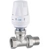 Qiumi Valvola termostatica in ottone da 1/2 , 3/4, 1 , tipo dritto, DN15, DN20, DN25,Controllo automatico della temperatura, Riscaldamento a pavimento