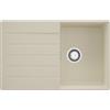 PRIMAGRAN Lavello da Cucina Beige 78x50cm, Lavandino in Granito a 1 vasca + Sifone Classico, Lavabo da Cucina Incasso al Mobile 45cm - Copenhagen Top S288