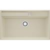 PRIMAGRAN Lavello da Cucina Beige 88x53cm, Lavandino in Granito a 1 vasca + Sifone Classico, Lavabo da Cucina Incasso al Mobile 90cm - Oslo 90 Pocket S426