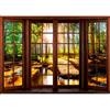 murando Carta da parati Finestre Foresta 150x105 cm Fotomurali in TNT Murale alla moda Decorazione da Muro XXL Poster Gigante Design Carta per Pareti Soggiorno Paesaggio Natura Alberi c-C-0282-a-a