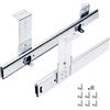 Generic 1 coppia di guide scorrevoli in metallo resistente, carico 50 kg, con cuscinetto a sfera e altezza regolabile, per cassetto/ripiano per tastiera/libreria/pianoforte, guide scorrevoli sotto la